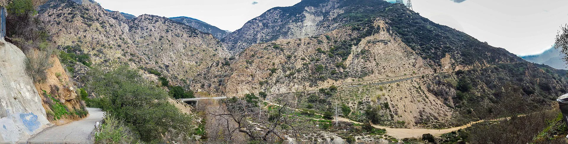 Panorama of Eaton Canyon and the San Gabriel foothills above Altadena